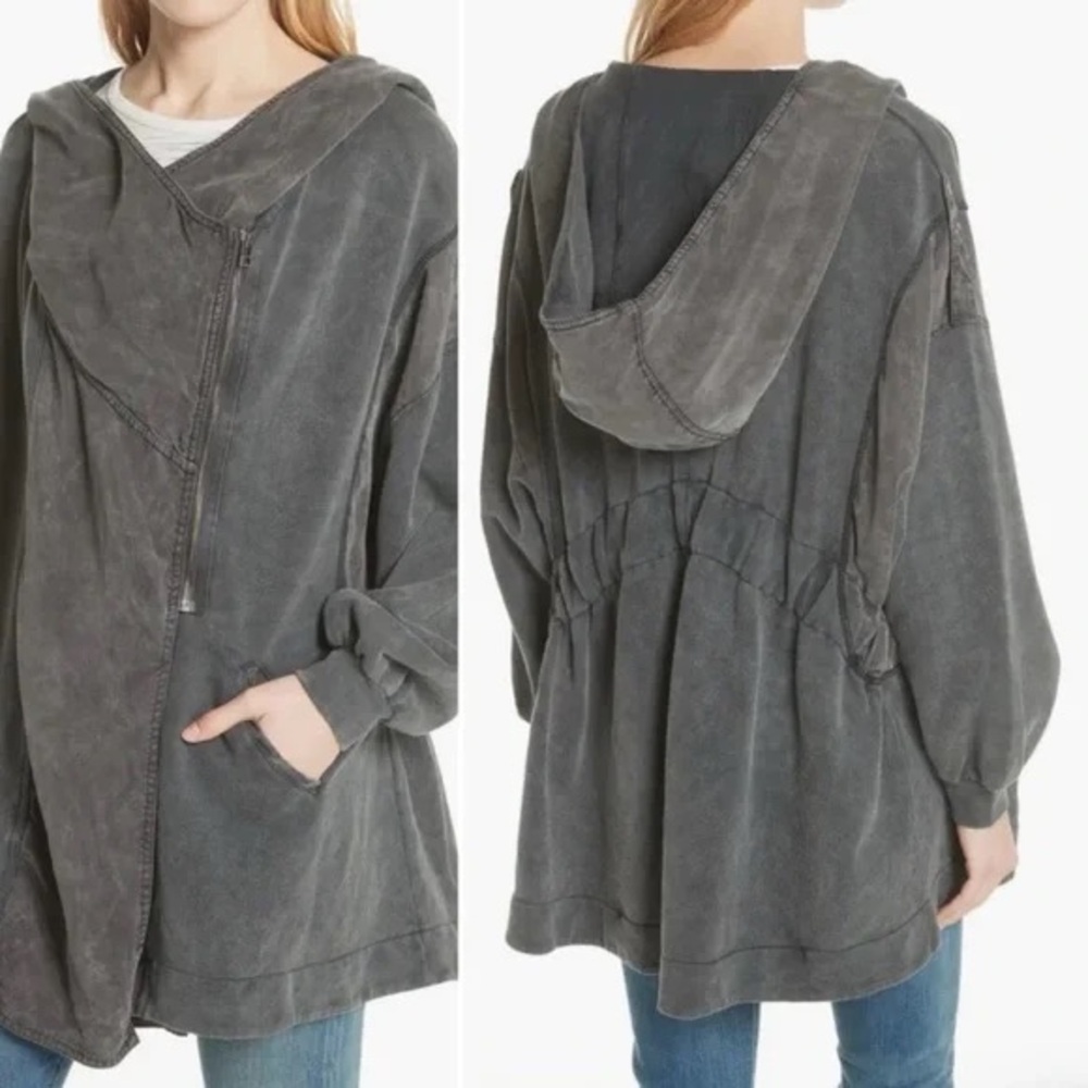 Free People Rust Open-Front Hooded Utility Jacket - Picture 3 of 15